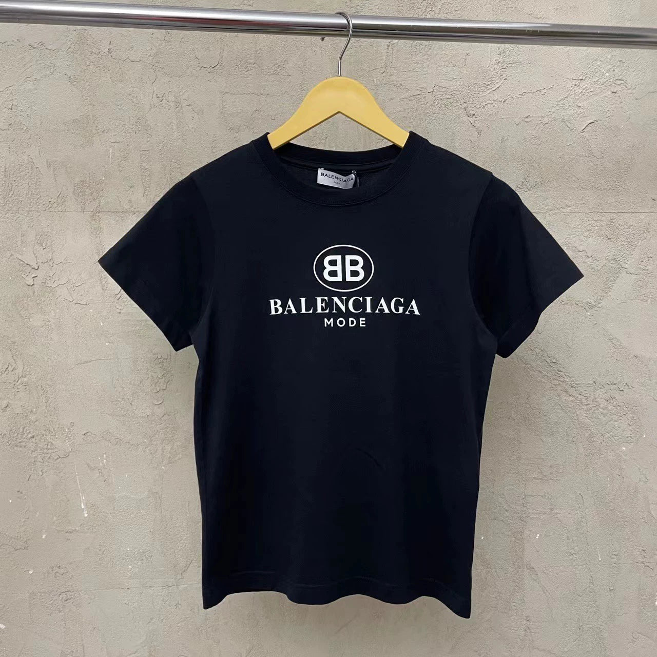 Balenciaga Black Double BLogo Short sleeved T-shirt