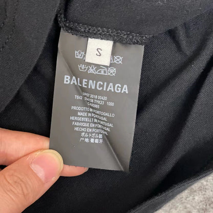 Balenciaga Black Double BLogo Short sleeved T-shirt