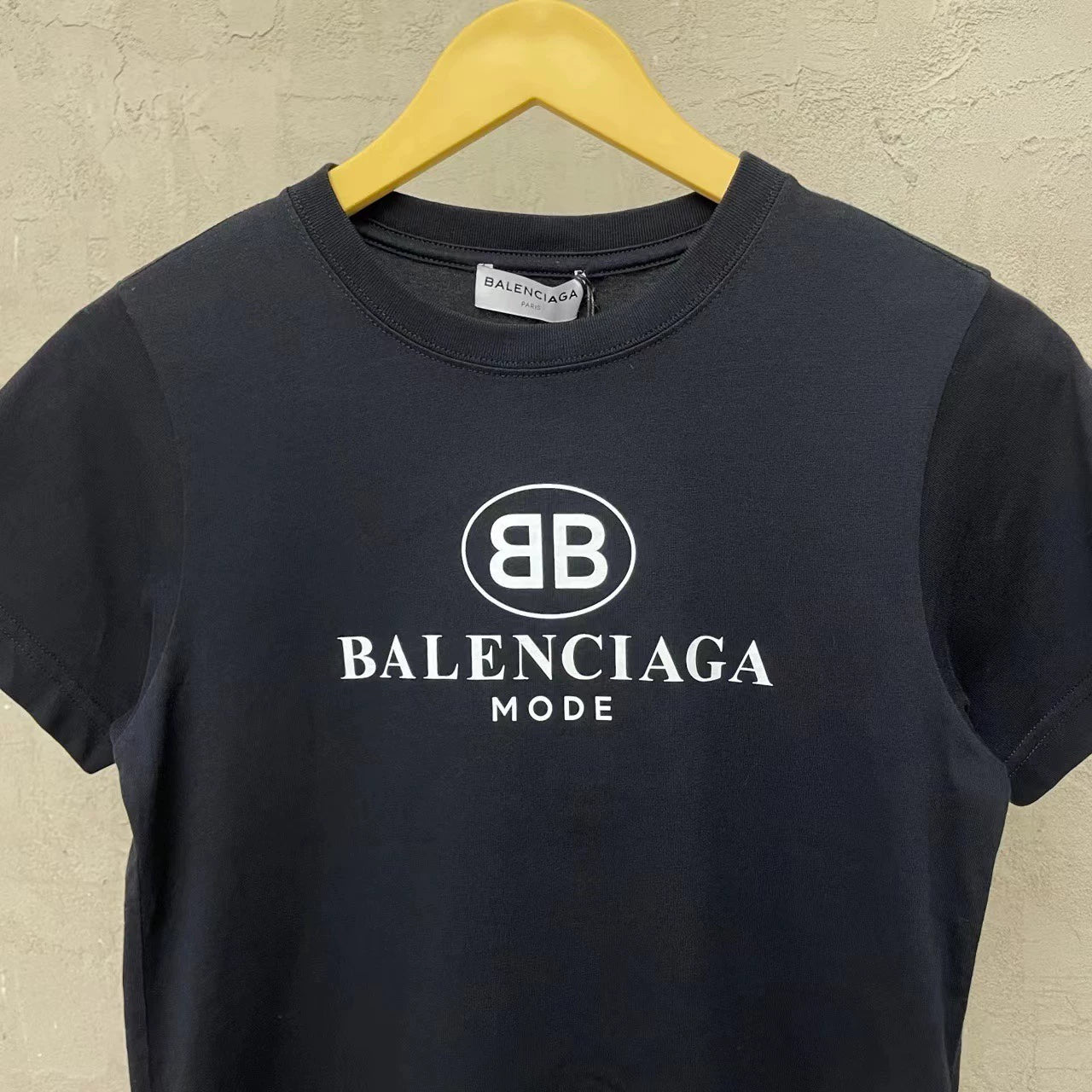 Balenciaga Black Double BLogo Short sleeved T-shirt