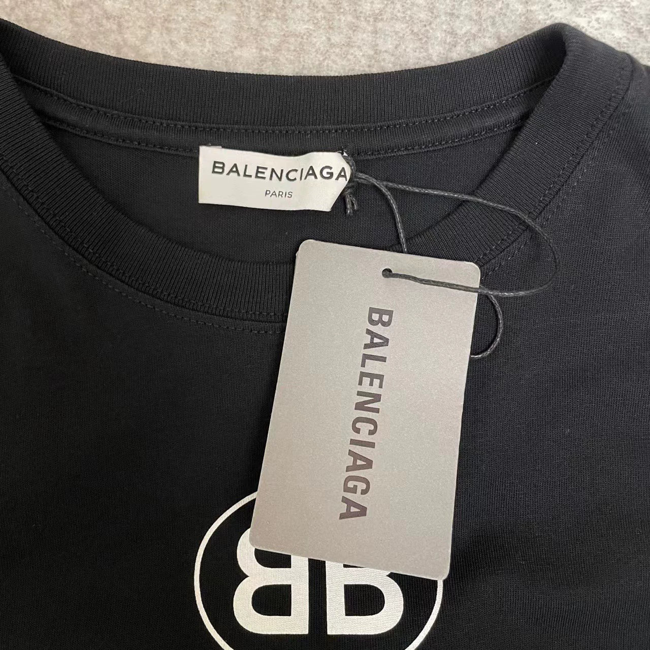 Balenciaga Black Double BLogo Short sleeved T-shirt