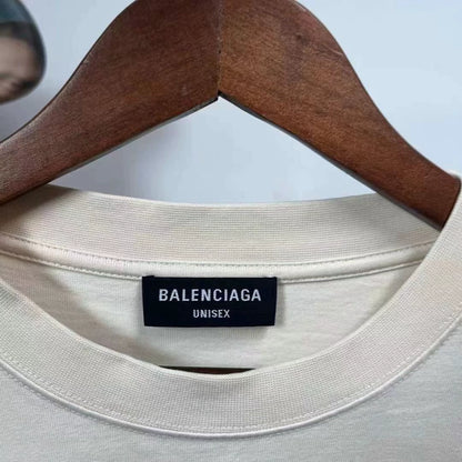 Balenciaga Double Hook Embroidered Letter Short Sleeve