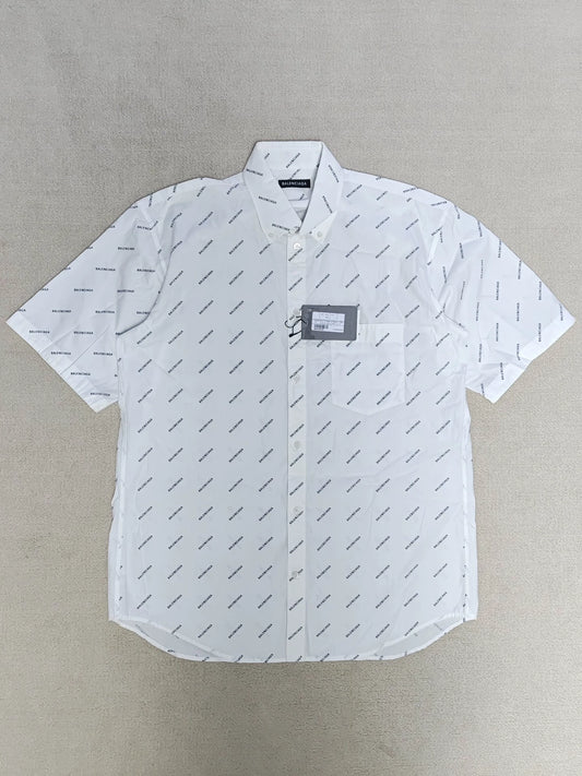 Balenciaga full letter logo shirt short sleeved