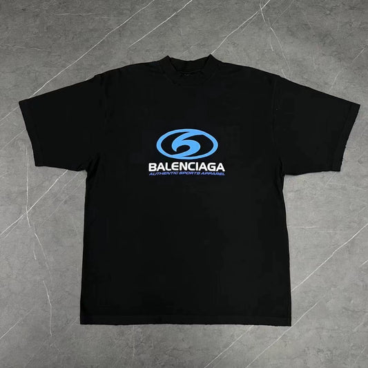 Balenciaga Blue Label Logo Printed Pattern short sleeve shirt