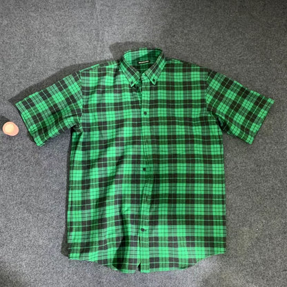 Balenciaga Green Checkered Shirt