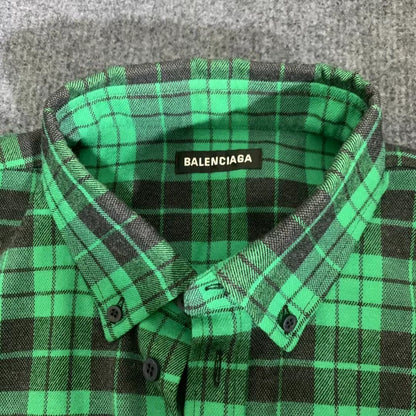 Balenciaga Green Checkered Shirt