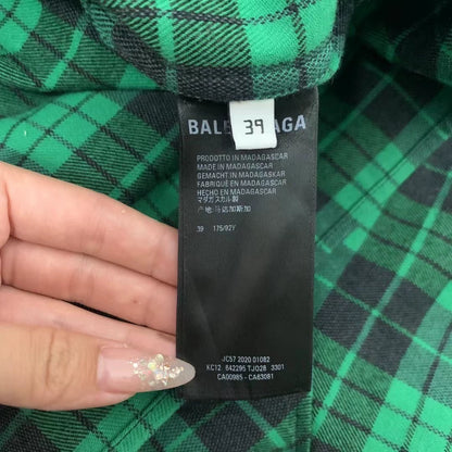 Balenciaga Green Checkered Shirt