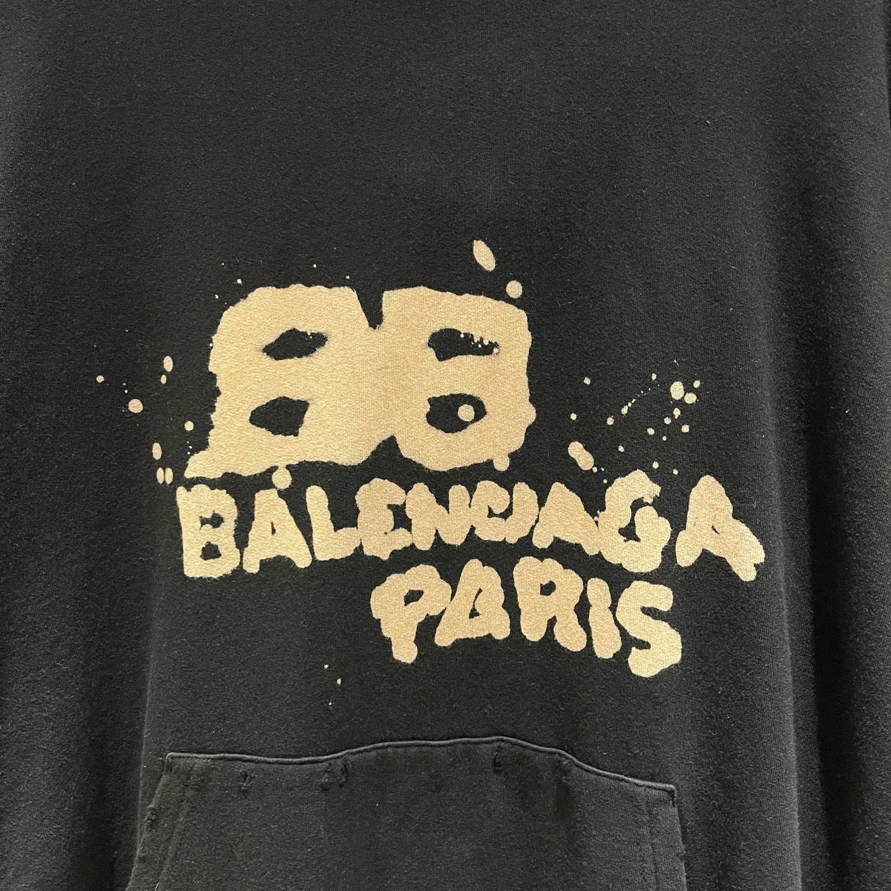 Balenciaga Double B Graffiti Logo Black Hoodie