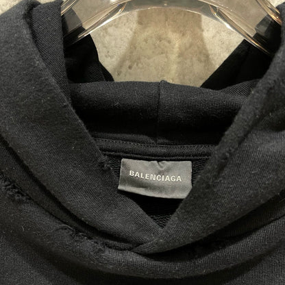 Balenciaga Double B Graffiti Logo Black Hoodie