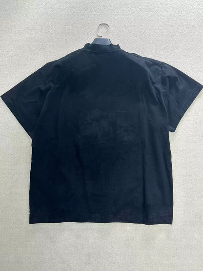 Balenciaga 23SS Mud Dyed Manchester United Damaged Old Velcro Short sleeved T-shirt