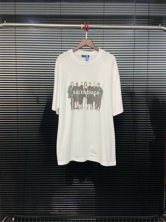 Balenciaga Band Portrait Printed Logo Short Sleeve