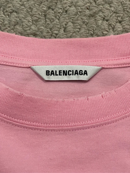 Balenciaga Pink Cat Pattern Animal Short Sleeve