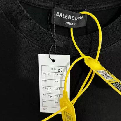 Balenciaga retro plain letter logo short sleeved shirt