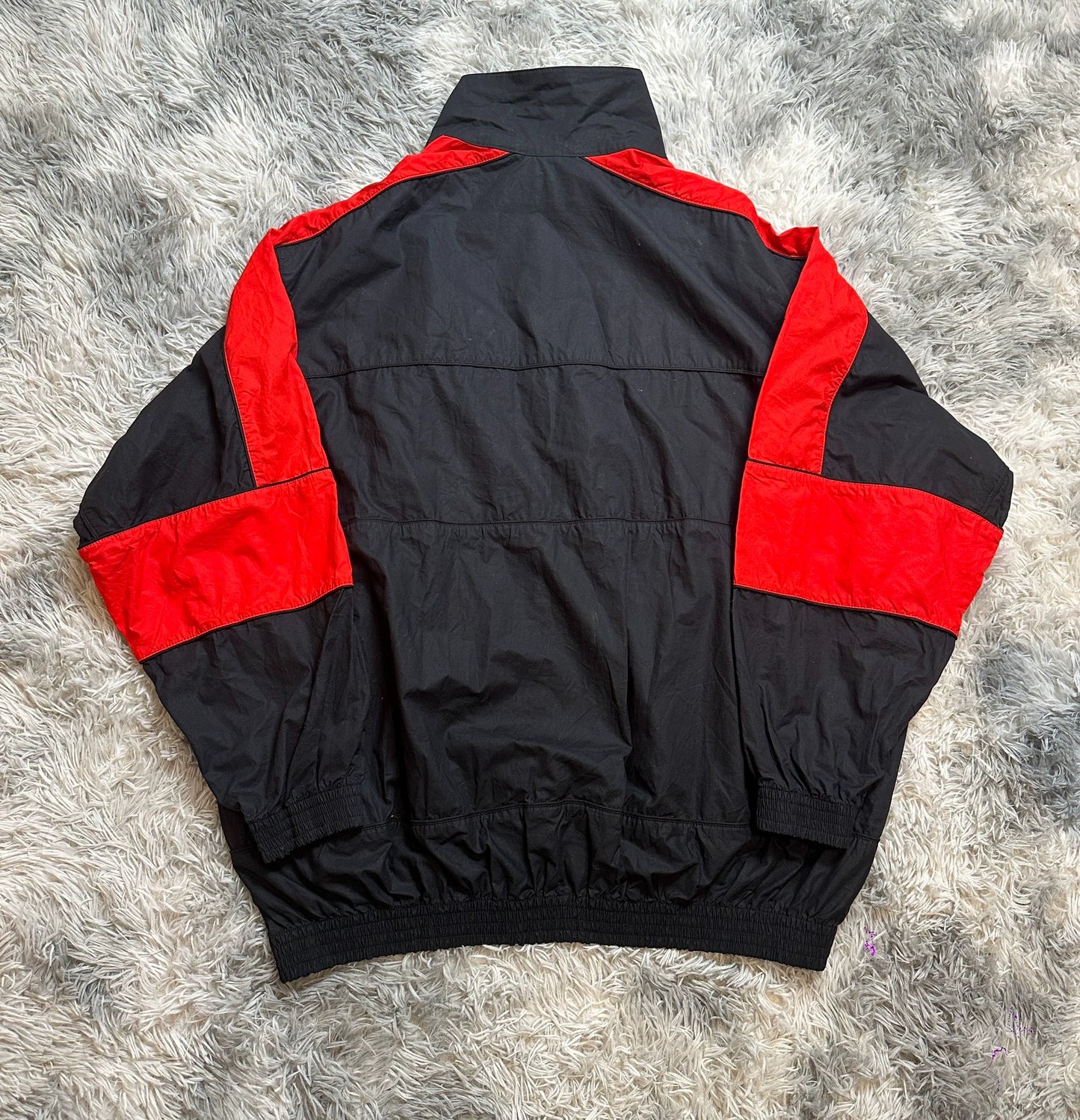 Balenciaga letter logo black and red school uniform sports jacket