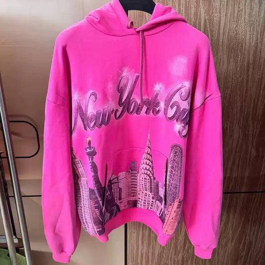 Balenciaga New York Limited Pink Statue of Liberty Hoodie