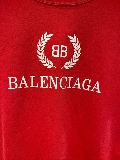 Balenciaga red wheat ears double B short sleeved shirt