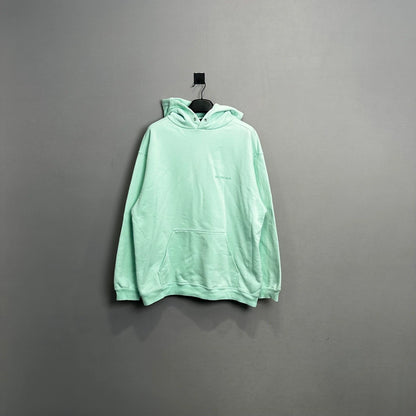 Balenciaga Mint Green Embroidered Letter Hoodie