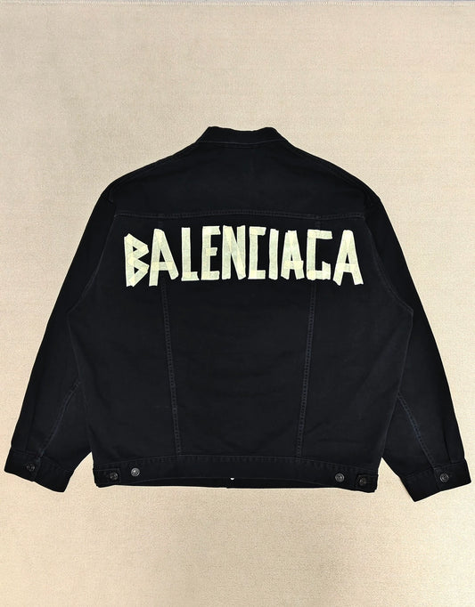 Balenciaga 23ss adhesive tape TAPE TYPE embossed paper denim jacket