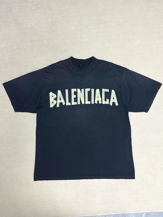 Balenciaga 23SS Adhesive Tape TAPE TYPE Pattern Paper Series Logo Short Sleeve