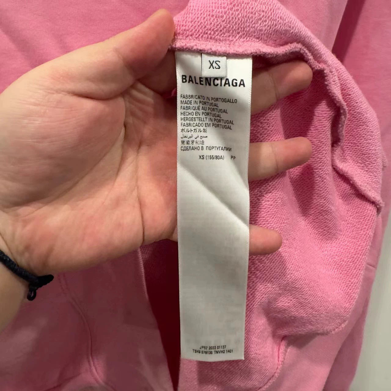 Balenciaha pink splashed ink hoodie