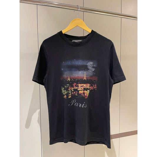 Balenciaga Black Night Print Short Sleeve