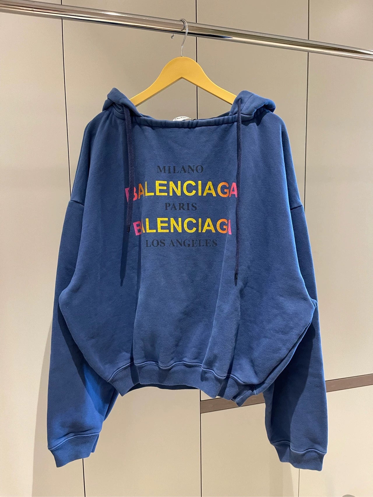 Balenciaga Klein Blue Gradient Square Neck Hoodie