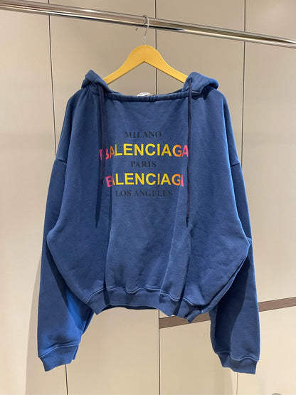 Balenciaga Klein Blue Gradient Square Neck Hoodie