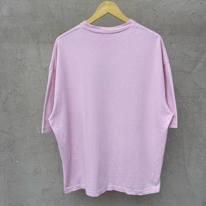 Balenciaga light pink small logo short sleeved shirt