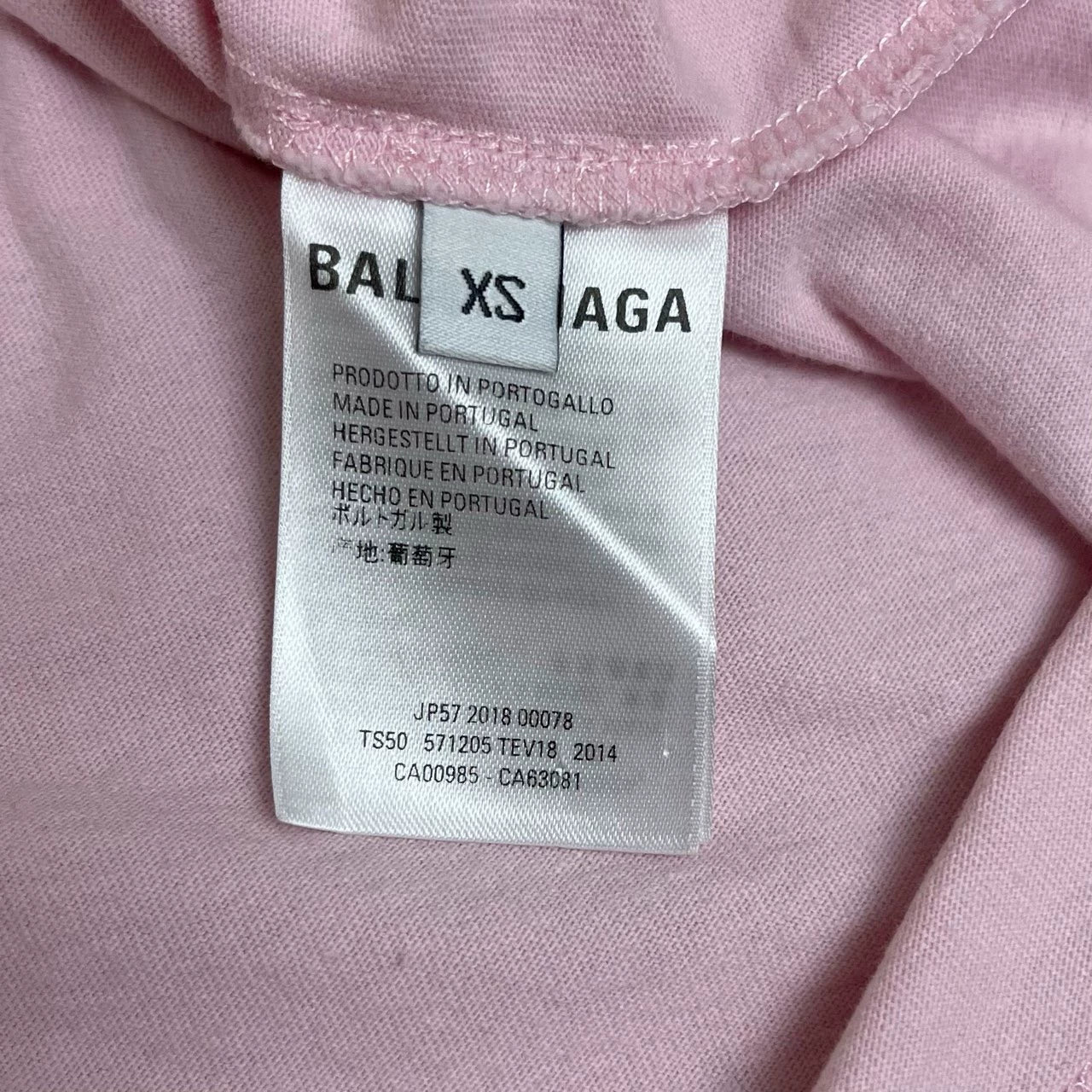 Balenciaga light pink small logo short sleeved shirt