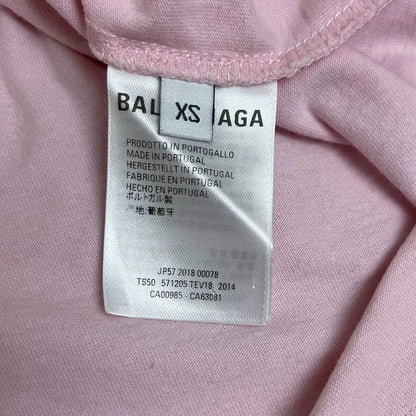 Balenciaga light pink small logo short sleeved shirt