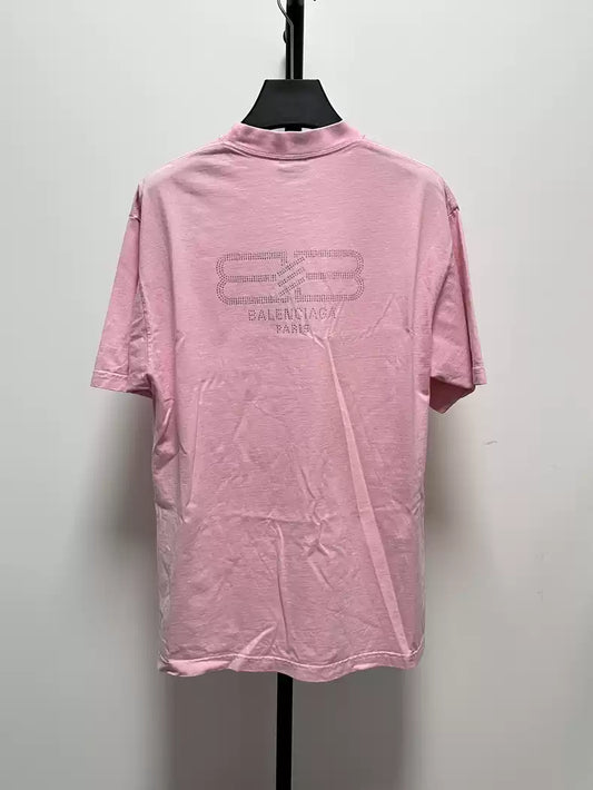 Balenciaga Pink Diamond Lock Short Sleeve