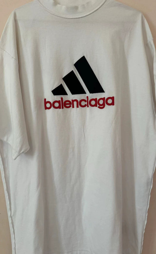 Balenciaga Adidas joint logo short sleeved shirt