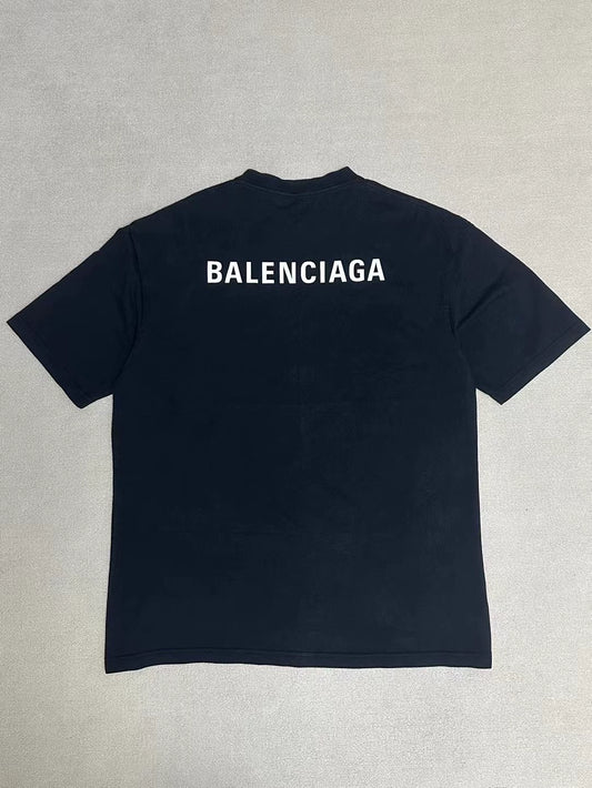 Balenciaga logo washed short sleeves in front and back