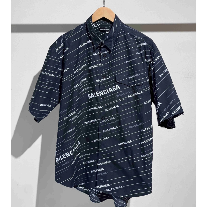 Balenciaga Letter Logo White Barrage Short Sleeve