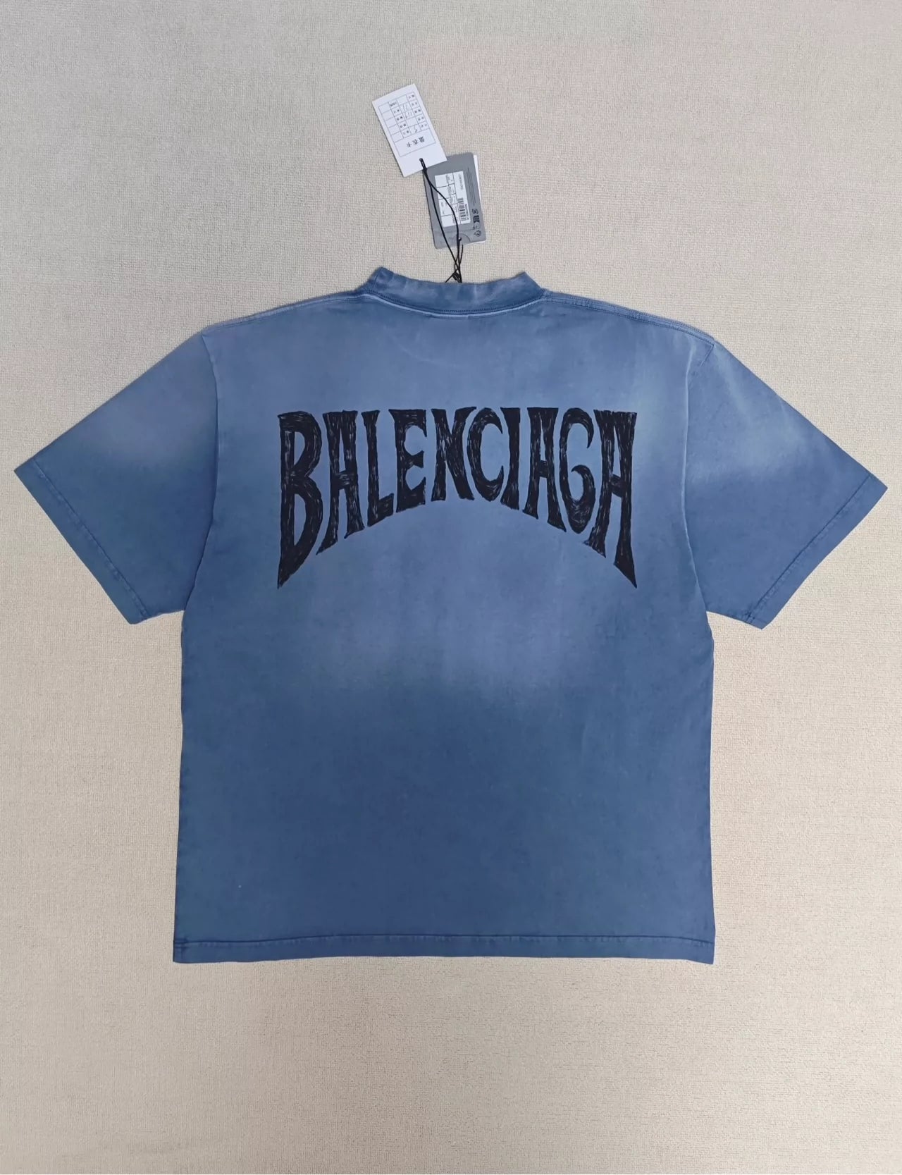 Balenciaga 24fw rendering gradient totem logo washed short sleeved T-shirt