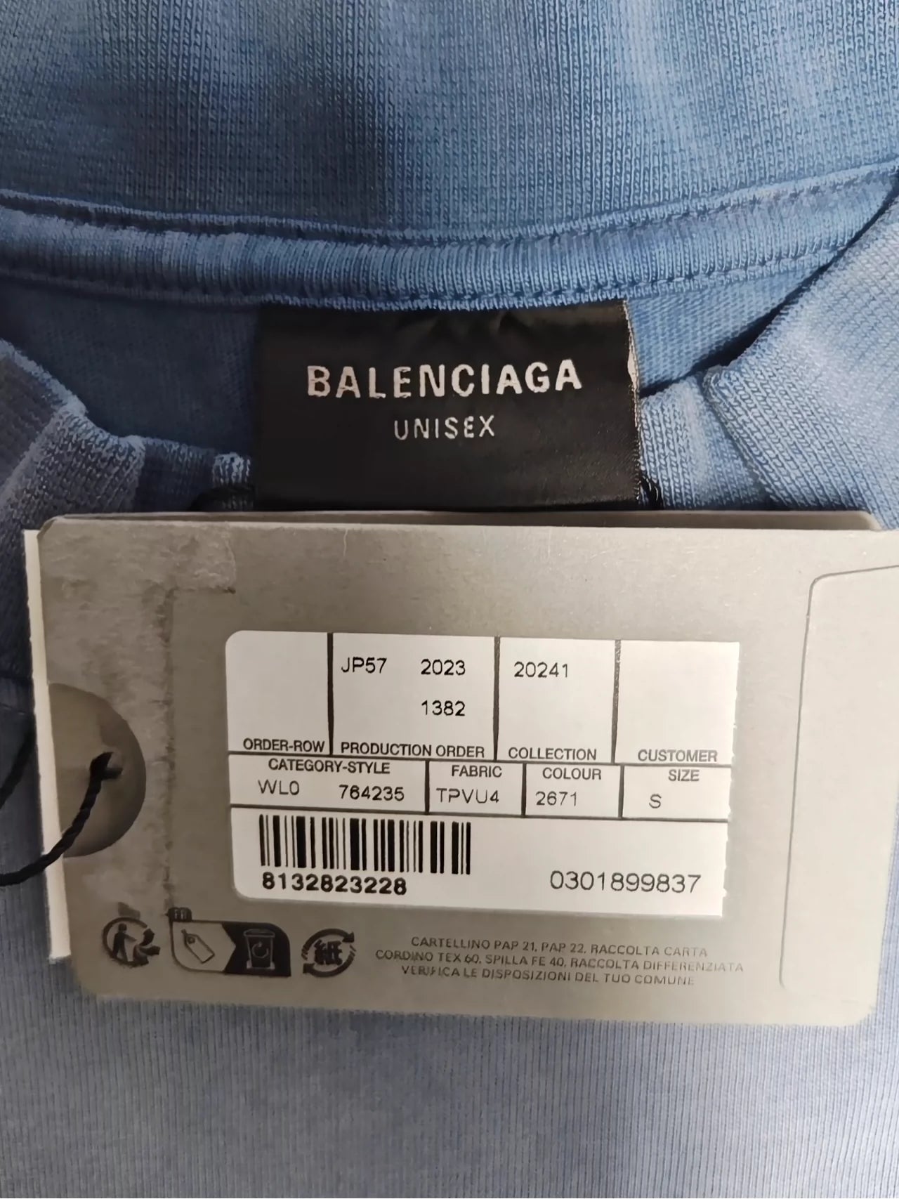 Balenciaga 24fw rendering gradient totem logo washed short sleeved T-shirt