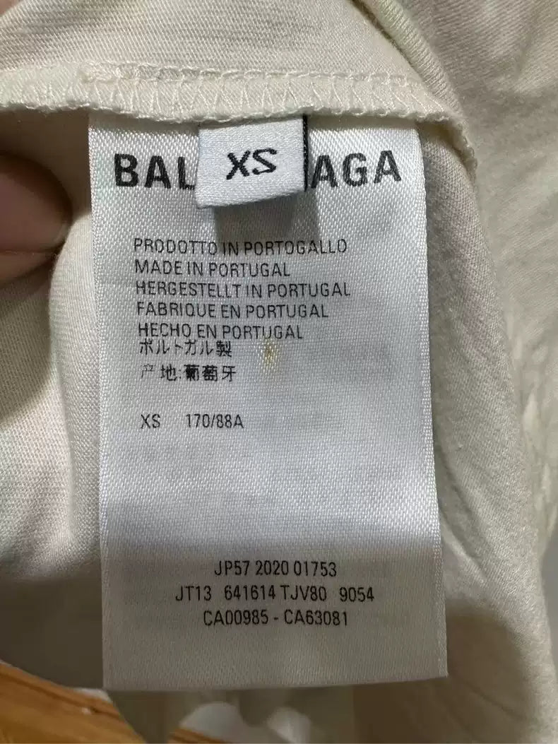 Balenciaga hand-painted shoe bags with printed short sleeves