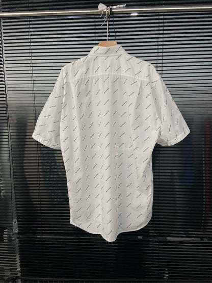 Balenciaga white barrage printed shirt