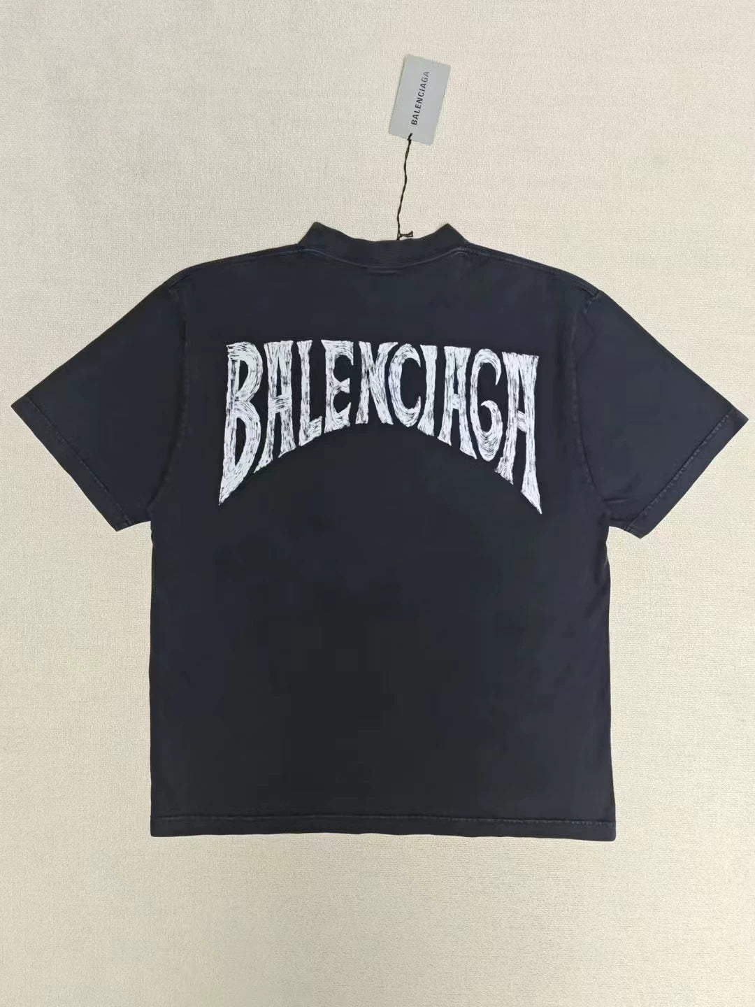 Balenciaga 24ss Totem Graffiti Washed and Used Short Sleeve T-shirt