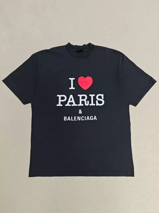 Balenciaga 24 i love pairs letter short sleeves