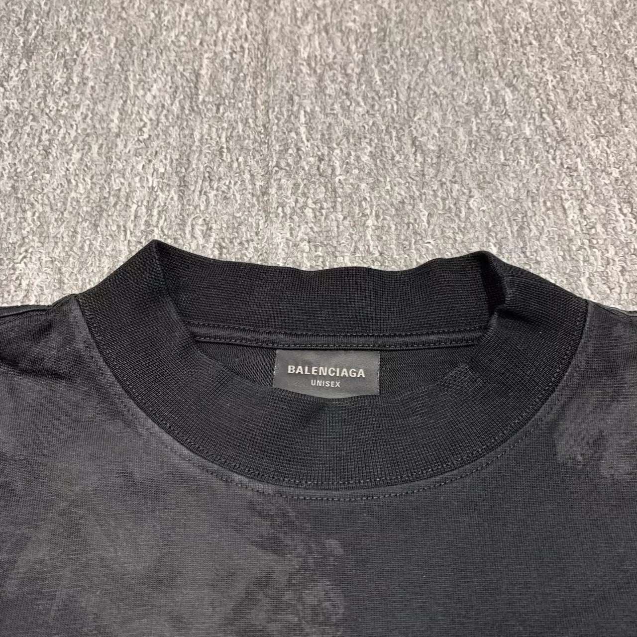 Balenciaga Mud Staining Destruction Old Sanskrit Letters,Short Sleeves