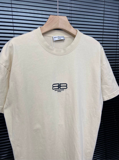 Balenciaga Double B Lock Embroidered Short Sleeve