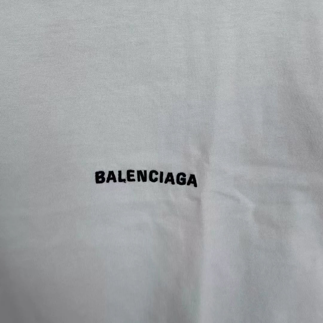 Balenciaga Cream Embroidered Logo in Front and Back Short Sleeves