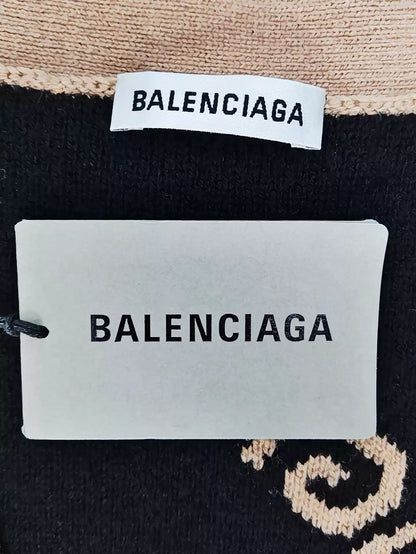 Balenciaga 22ss full print logo knit sweater jacket cardigan