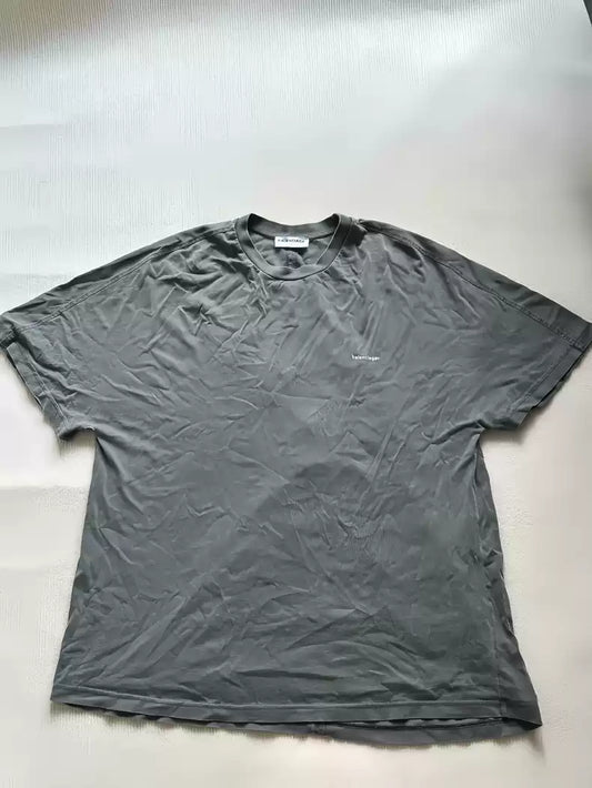 Balenciaga washed black logo short sleeved shirt