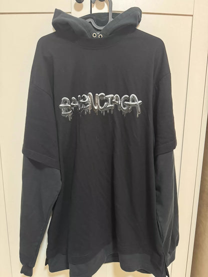 Balenciaga fake two hooded hoodies