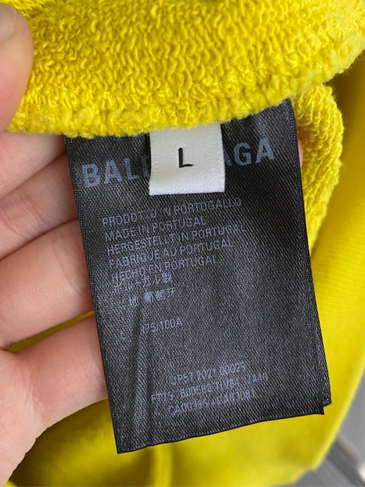 Balenciaga front and back logo letter pattern yellow hoodie