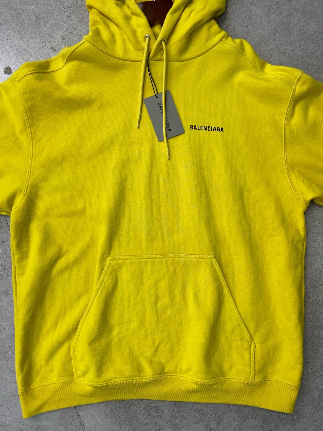 Balenciaga front and back logo letter pattern yellow hoodie