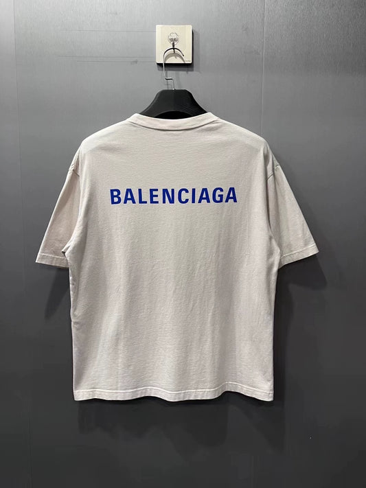 Balenciaga front and back logo classic short sleeved shirt