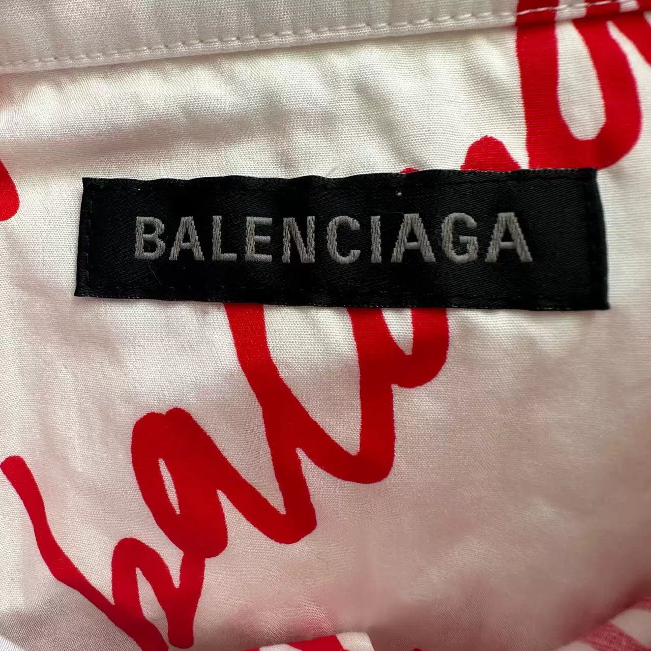 Balenciaga SS23 New Full Print Grass Script Logo Printed Long sleeved Shirt