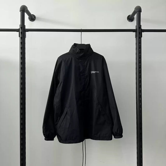 Balenciaga SS21 Corporate Printed Logo Hardshell Jacket